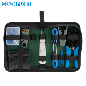 Ethernet RJ45 <strong>Crimp</strong> Tool Kit Cat5 Crimping Tool Pliers Wire Stripper <strong>Set</strong> with Network Cable Tester - Product Image 1