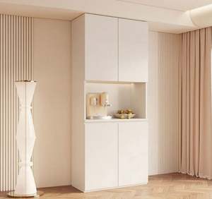 Armoire haute intégrée murale minimaliste moderne pour la cuisine, la salle à manger et le salon, pour le stockage du vin et du thé - Product Image 3