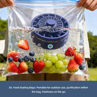 Fruit- en groentereiniger Multifunctionele voedselsterilisator Bediening met één druk op de knop Fruit- en groentewasser, blauw