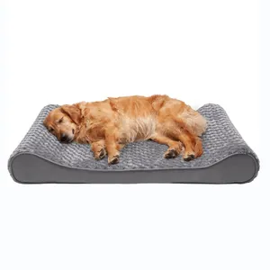 Vendita calda letto per animali di lusso impermeabile a prova di masticazione Extra Large con cerniera copriletto ortopedico in Memory Foam per cani