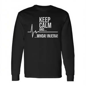 Maglietta a maniche lunghe Keep Calm And Whoa Injera per gli amanti del pane arrotolato - Product Image 2