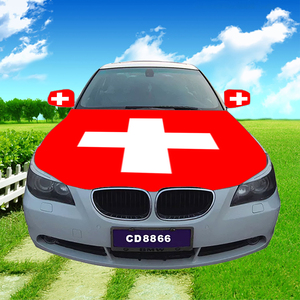 Factory Direct Sales Custom Size Engine <strong>Flags</strong> 115x150cm 100%Polyester Cover Rearview Mirror Custom <strong>Switzerland</strong> Car Hood <strong>Flag</strong> - Product Image 2