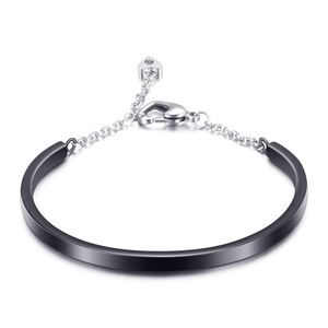 Bracelet en acier inoxydable en forme de U, fermoir en forme de cœur de 4 mm, bijoux pour femmes, cadeau - Product Image 4