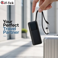 GifTek 10000mAh Li-Polymère Plastique Charge Rapide 15W Portable Type-C Haute Capacité Utilisation Extérieure Câble Power Bank Mobile