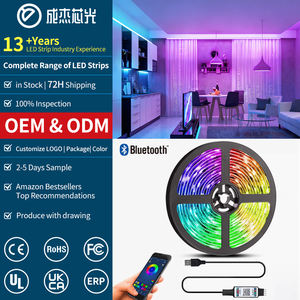 5V 5050 RGB LED ストリップ、30 LED/<span class=keywords><strong>M</strong></span>、Bluetooth アプリ制御、音楽同期、USB 電源 - Product Image 1