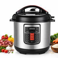 Cuisinière électrique à pression numérique multifonction avec plusieurs programmes de cuisson pour riz, soupe, viande, cuisson à la vapeur et repas faits maison
