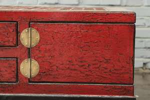 Antike rote chinesische notleidende schnitzende TV-Schranks chu blade kiste - Product Image 4