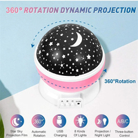 Luz de proyección de cielo Rts creativa, luz de noche LED inteligente para el hogar, se puede girar, luz nocturna de proyección de estrellas para niños de 360 grados