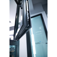 AMJ Modernes Haus Französisches Bild-Design Schalldichtes Hurrikan-Sicheres Schwarzes Aluminium-Drehfenster