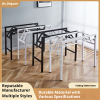 Support de table pliable en métal à double poutre renforcée, pied de table de bureau durable
