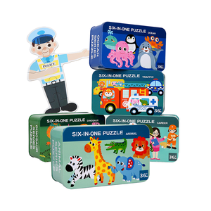 Nuovo Design 2026: Set di Puzzle in <span class=keywords><strong>Scatola</strong></span> di Metallo 6-in-1 di Alta Qualità con Temi Educativi Multipli, Puzzle in <span class=keywords><strong>Legno</strong></span> Cartoon per Bambini - Product Image 1