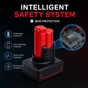 Batterie de perceuse au lithium-ion 12V rechargeable, compatible avec les outils électriques <span class=keywords><strong>Milwaukee</strong></span> <span class=keywords><strong>M12</strong></span> 48-11-2412 48-11-2460, usage industriel - Product Image 2