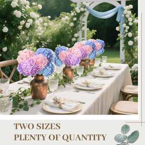Haies d'hortensias artificielles en soie faites à la main, réalistes et de haute qualité, à 5 têtes, modernes, pour Noël, mariage, fête des Mères, Saint-Valentin - Product Image 2