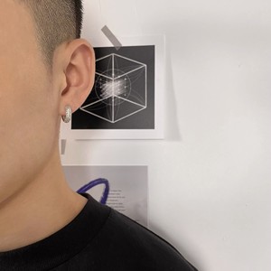 Clip-on Earrings Round Full Zircon Micro Insert Geometric Party Jewelry Zinc Alloy XHE-001 - Product Image 2