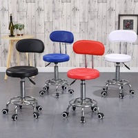 Fauteuil de Bar Rotatif Mobile Épais avec Dossier, Chaise Haute de Salon de Beauté, Tabouret Rond de Bar