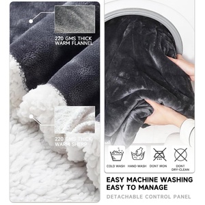 Cape à capuche portable, pull, poncho, couverture avec manches et poches pour les pieds, couverture chauffante portable de taille standard - Product Image 6