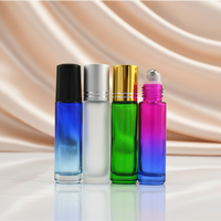 Flacon roll-on en verre opaque coloré de 10 ml avec bouchon à vis – Bouteille rechargeable mate épaissie pour cosmétiques, parfums et huiles essentielles