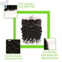 Rambut XYS Loose Wave 150% Density 13x4 HD Lace Frontal untuk Wanita Kulit Hitam, Grosir Rambut Manusia Virgin Full Black Health End Frontal