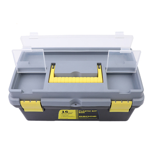 Boîte à outils en plastique robuste de 16 pouces, grande capacité, multi-niveaux, portable, pour l'organisation de la quincaillerie, de l'atelier et du garage - Product Image 2