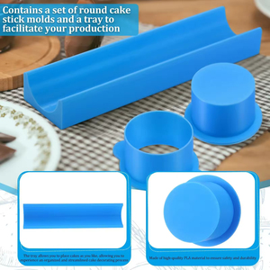 Nuevo Set de Moldes Circulares para Pasteles y Galletas con Bandeja, Utensilios de Repostería de Plástico con Bloques de Color - Product Image 4