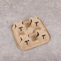 Gobelets à café jetables écologiques personnalisés OEM porte-boissons thé boisson chaude porte-gobelets en fibre de pâte à papier à emporter