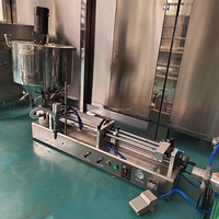 Machine de remplissage à chaud pour bouteilles et pots, liquides, sauces, miel, crèmes, avec trémie chauffante et mélangeur
