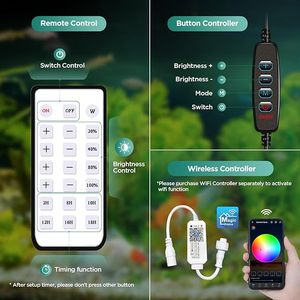 ไฟปลูกต้นไม้ <span class=keywords><strong>Lominie</strong></span> <span class=keywords><strong>LED</strong></span> 4 ช่องสัญญาณ พร้อมรีโมทคอนโทรล 6500K หลอดไฟ <span class=keywords><strong>LED</strong></span> สำหรับตู้ปลาน้ำจืด พร้อมคอห่าน - Product Image 6