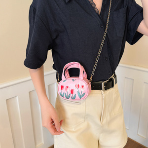 Sacs en PU pour enfants, mini sacs à <span class=keywords><strong>main</strong></span> pour enfants, motif de fleurs, sacs à bandoulière mignons pour filles - Product Image 4