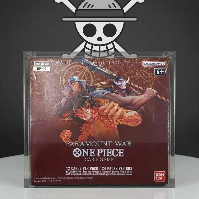 One Piece Booster Box Display Custom UV Protector Acrylic Case English Tcg Magnetic Lids Top Cover Modern Pre-Assembled Case
