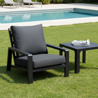 Ensemble de canapés d'extérieur modernes en aluminium résistant aux intempéries avec tissu en oléfine pour jardin, villa, cour, balcon, hôtel et entrée