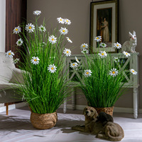 Vente en gros de faux arbre artificiel en forme de fleur pour plante de roseau Intérieur de salon Décoration bionique de plante verte Roseau artificiel