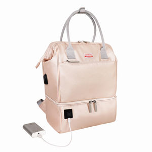 Bolsa Multifuncional para Mamá y Bebé con Capa Térmica, 26x17x38CM, Rosa y Azul, Poliéster + Película de Aluminio, con USB - Product Image 4