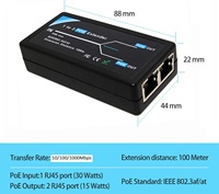 1 bis 2 Gigabit POE Extender 1000 Mbit/s mit IEEE802.3af Standard für NVR IP-Kamera CCTV-System POE Extend 100 Meter