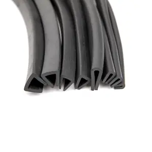 Berongga O dan bentuk D 1-3mm strip elastomer konduktif, silikon konduktif dan profil karet kustom AgAl