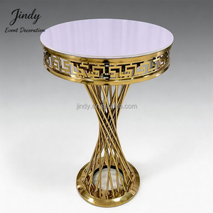 JINDY Socle Métallique Unique de Haute Qualité pour Table de Desserts, Plaqué Or, Centre de Table de Mariage, pour Décoration de Mariage - Product Image 3