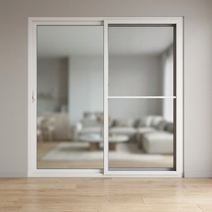 Hoffen Pro Double Glazing Tempered Glass Sliding <b>Door</b> 200x205 White Fiberglass <b>Net</b> Soundproof Waterproof Wine Cellar Garden - Product Image 2