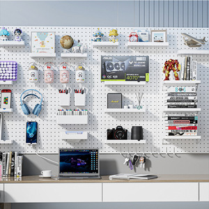 Organisateur mural de cuisine en <span class=keywords><strong>plastique</strong></span> DIY à fixation directe usine, étagère de rangement sans perçage avec accessoires ABS pour la vente en gros - Product Image 2