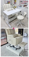Station de pédicure électrique blanche Yicheng, moderne et simple, avec repose-pieds réglable, équipement professionnel pour salon de manucure, pour les soins des pieds