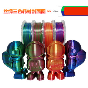 Filament d'imprimante 3D 3DSWAY PLA 1,75 mm, soie arc-en-ciel dégradé multicolore, 1 kg, matériau FDM pour impression 3D - Product Image 3