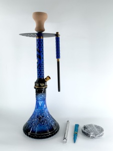 Nhà Máy Bán buôn sang trọng màu xanh Shisha thiết lập cho thanh - Product Image 5