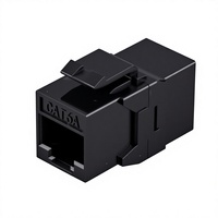 Conector Keystone Cat6 Profesional Negro, Módulo de Red RJ45 sin Herramientas, Placa de Pared con Código de Color para PC, Panel de Conexión sin Soldadura