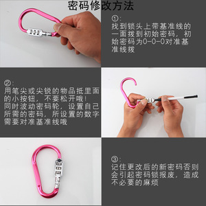 Metal Combination Padlock Zinc Alloy Electroplated Resettable For Luggage <b>Bags</b> Gym Lockers Doors - Product Image 5