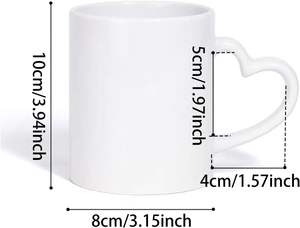 Heart Shaped <b>Handle</b> White Cup/<b>Mugs</b> Ceramic <b>Mugs</b> Coated Cup Thermal Transfer Cups Wholesale <b>with</b> Custom/LOGO Gift - Product Image 4