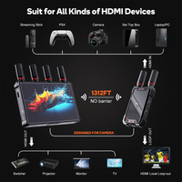 1080P 60Hz Kablosuz Verici ve Alıcı, 7 inç LCD ekranlı, Düşük Gecikmeli Splitter TX RX Seti, Canlı Yayın için