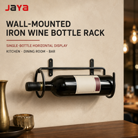 Porte-bouteilles mural en fer noir JAYA, support de rangement horizontal pour bouteilles de vin, pour cuisine, salle à manger, bar
