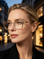 FA2632 Monture de lunettes rétro en métal œil de chat, lunettes anti-lumière bleue tendance avec diamants pour femmes, vente en gros en stock, faible MOQ, personnalisables