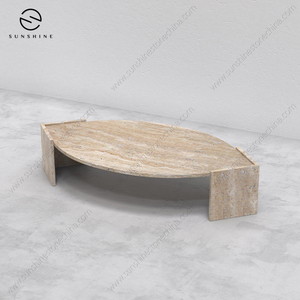 Table basse carrée en pierre de marbre noir minimaliste nordique meubles de maison modernes durables pour salon de ferme - Product Image 1