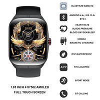 Reloj Inteligente HK80 con Llamadas por BT, Pago NFC, Pantalla AMOLED de 1.95 Pulgadas, Monitoreo de Salud, Rastreador de Actividad Deportiva para Hombres y Mujeres