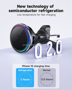 <span class=keywords><strong>Chargeur</strong></span> de voiture <span class=keywords><strong>sans</strong></span> <span class=keywords><strong>fil</strong></span> magnétique Q2 Semiconductor 25W avec port Type-C, lumière LED colorée, support de réfrigération pour téléphone mobile <span class=keywords><strong>Apple</strong></span> - Product Image 6