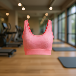 Sujetador Deportivo Sin Costuras Trois, Color Rosa, Soporte Medio, Cuello Redondo, Ropa Deportiva para Mujer - Product Image 2